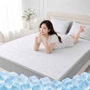 룸엑스 Roomxyd 냉감패드 침대패드 매트리스 침대패드 쿨매트 고정밴드형, 그레이 (23,800원)