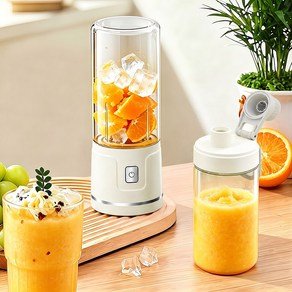 Detao 휴대용 무선 믹서기 소형 텀블러 믹서기 멀티블랜더 가정용 과일 블렌더 원터치 Type-c 충전, 화이트 (9,800원)