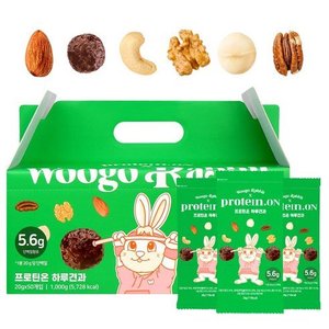 우고래빗 프로틴온 하루견과, 50개, 20g (35,900원 / 무료)