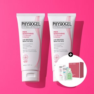 피지오겔 레드수딩 AI 리페어크림 100ml x2개 민감 피부 장벽+(증정) 민감 진정 SOS 키트(로자테카 세럼 1.5mlx3개+리페어크림 30ml+시카밸런...