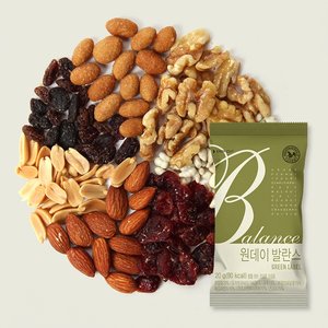산과들에 원데이발란스그린 하루견과, 20g, 50봉, 1세트 (13,570원 /무료배송)