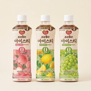 동원 보성홍차 아이스티 제로 4종(복숭아+레몬+머스캣+애플), 500ml (17,400원/무료)