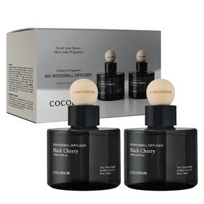 코코도르 프리미엄 빅우드볼 차량용 디퓨저 130ml 2개입, 블랙체리, 1세트 (10,110원)