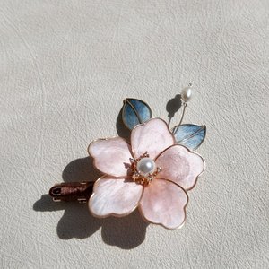 수공예 비단 분홍꽃 브로치 (19,800원 / 무배)