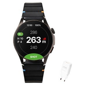 리카타 핏메이드 X 시계형 손목 골프 거리측정기 GPS 스마트워치 + 전용 충전기 세트, 블랙, SG-0502000AH (165,000원)