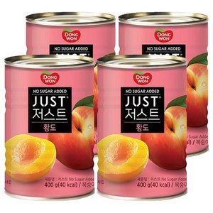 동원 JUST 노슈가 황도 2절 통조림, 400g, 4개 (4,700원)