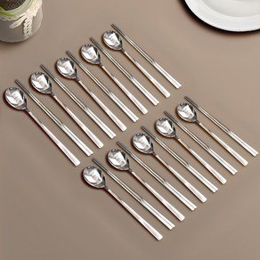 윌리브 국산 스텐 노바 수저세트, 실버, 숟가락(10P) + 젓가락(10P), 1세트 (11,680원)