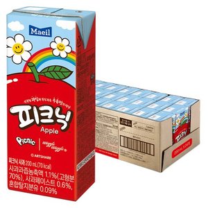 피크닉 사과맛 음료 200ml 24개 (8,590원) (무료)