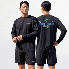 서프라이더 [자체제작] 서프라이더 남성 상하의 2장세트 긴팔수영복 래쉬가드 자외선차단 체형커버 오버핏 루즈핏 빅사이즈/SURFRIDER (26,820원)