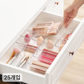 VTOPMART 조립식 다용도 서랍 정리 트레이 수납함 25p, 1세트, 투명 (16,420원)