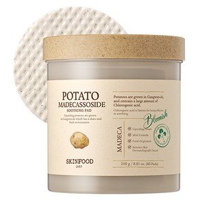 스킨푸드 포테이토 마데카소사이드 수딩 패드 250g, 1개, 60매입 (11,750원)