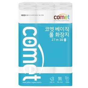코멧 베이직 3겹 롤화장지 27m, 30개입, 1개 (10,430원)
