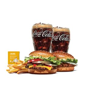 버거킹 치즈와퍼주니어+비프불고기버거+콜라R+콜라R+쉐이킹프라이 (8,300원/무료) 2개이상 추가 5%할인