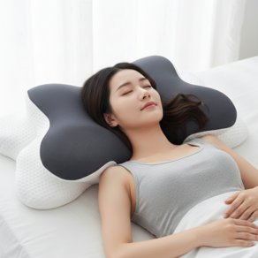 그린스토아 베개 목편한 경추 배게, 1개, 화이트 + 그레이 (28,490원)