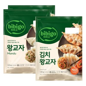 비비고 왕교자 1.05kg 2개 + 김치왕교자 1.05kg 1개 (24,500원/무료)