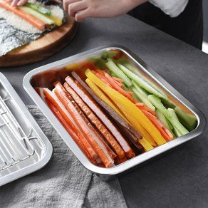 바겐슈타이거 연마제 없는 스텐 사각 트레이 세트, 밧드 + 랙 + 트레이, 1세트 (8,900원)