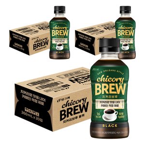 빙그레 치커리브루 블랙, 260ml, 60개 (36,000원)