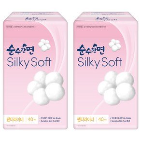 순수한면 실키소프트 팬티라이너, 슈퍼롱, 40개입, 2개 (5,460원)