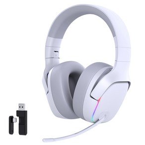 벤트론스 무선 게이밍 헤드셋 RGB 3모드 연결방식 가상 7.1 채널, 화이트, CT780 (28,400원)