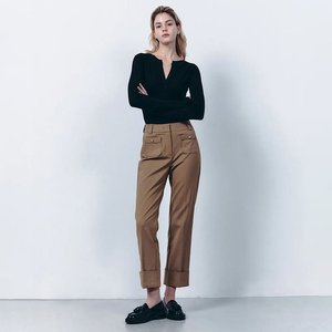 럭키브랜드 턴업 스트레이트 팬츠 베이지 (18,800/무료)