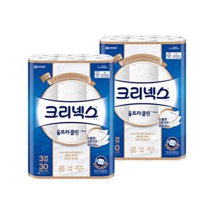 크리넥스 3겹 울트라클린 25m30롤 2팩 (29,050원/무료)