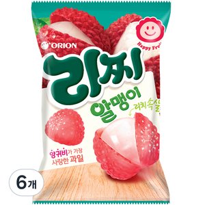오리온 리찌 알맹이 젤리, 67g, 6개 (4,160원)