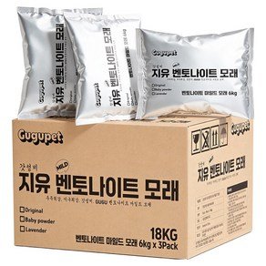 구구펫 고양이 마일드 벤토나이트 모래, 6kg, 3개, 무향 (10,560원)