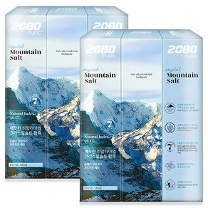 2080 퓨어 치약 크리스탈솔트 화이트프레쉬민트향, 150g, 6개 (5,860원)