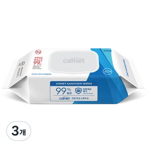코멧 안심 소독티슈 캡형, 50g, 60매, 3개 (8,990원)