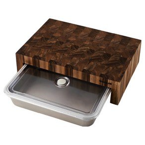 트리쳐 앤드그레인 도마 + 바퀜 스틸 진공 밧드 3.4L, 갈색, 1세트 (197,900원)