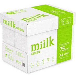 miilk 그린 복사용지 75g, A4, 2500개 (18,990원)