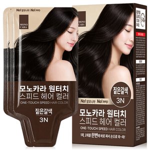 모노카라 원터치 스피드 헤어 컬러 새치염색 2개입 1박스 (3,000원/무료)