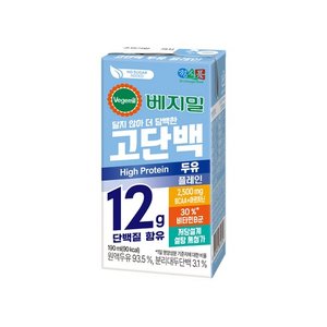 베지밀 고단백 두유 플레인 190ml 32개 (19,860원) (무료)