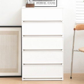 코멧 국내생산 폭 넓은 모던 서랍장, 5단, 화이트 (46,190원)