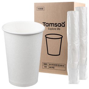 탐사 고평량 종이컵 무인쇄 380ml, 600개입, 1개 (31,990원)