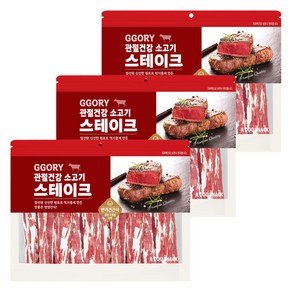 꼬리치는강아지 강아지 스테이크 건조간식, 3개, 400g, 소고기슬라이스 (11,920원)