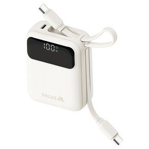 밸류엠 PD 22.5W 고속충전 트윈 케이블 일체형 초 미니 보조배터리 10000mAh C타입, 클라우드 댄서, VM-PA10MTWCP (16,990원)