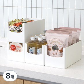 엠비코 국내산 다용도 팬트리 정리함, 화이트, 8개 (14,000원)