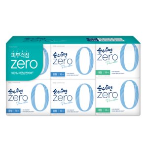 깨끗한나라 순수한면 제로 순면 생리대 날개형 중형 16p x 4팩 + 대형 14p x 2팩, 1세트 (12,400원)