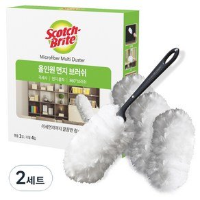 스카치브라이트 올인원 먼지 브러쉬 핸들 + 리필 4입 세트, 화이트, 2세트 (6,960원)