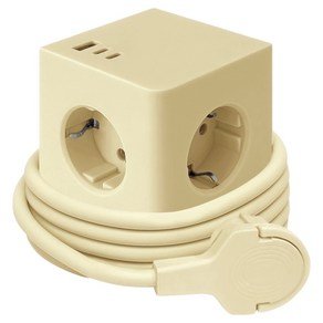 원스탑 제로갭 납작 큐브 고용량 USB C 고속충전 멀티탭 4000W, 1개, 버터크림, 1.8m (20,920원)