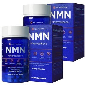 로킷아메리카 NMN + 프테로스틸벤 500mg 캡슐, 2개, 60정 (83,170원)