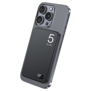 ELAK 고속충전 무선 보조배터리 5000mAh C타입, DS-21, 티타늄 블랙 (28,620원)