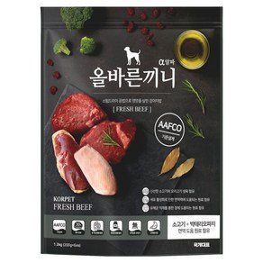 국개대표 강아지 올바른끼니 알파 소고기 기능성 사료, 면역/항산화, 1.2kg, 1개 (27,450원)