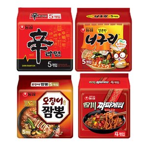 신라면 5봉 + 너구리 5봉 + 사천짜파게티 4봉 + 오징어짬뽕 5봉 (총 19봉) (16,020원/무료)