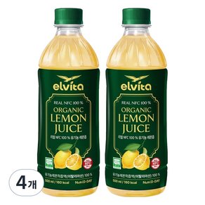 뉴트리디데이 엘비타 리얼 NFC 100% 유기농 레몬즙, 500ml, 4개 (16,830원)