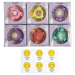 루아르모 어린이 LED 썸머 팔찌 밴드 스피너형 6p + 스티커 6p 세트, 혼합색상, 1세트 (8,310원)