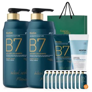 B7약산성 샴푸 1L 2개+200ml+10매+바디로션 200ml (24,990원/무료)