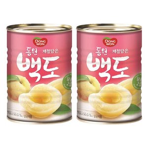 동원 백도 과일통조림, 400g, 2개 (2,980원) (무료)