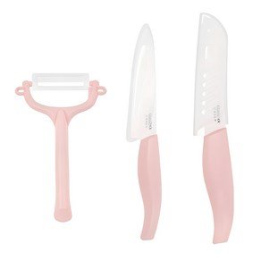 글라스락 베이비 이유식 세라믹 칼 3종 세트, 칼 2종 + 필러, 1세트, 핑크 (13,930원)